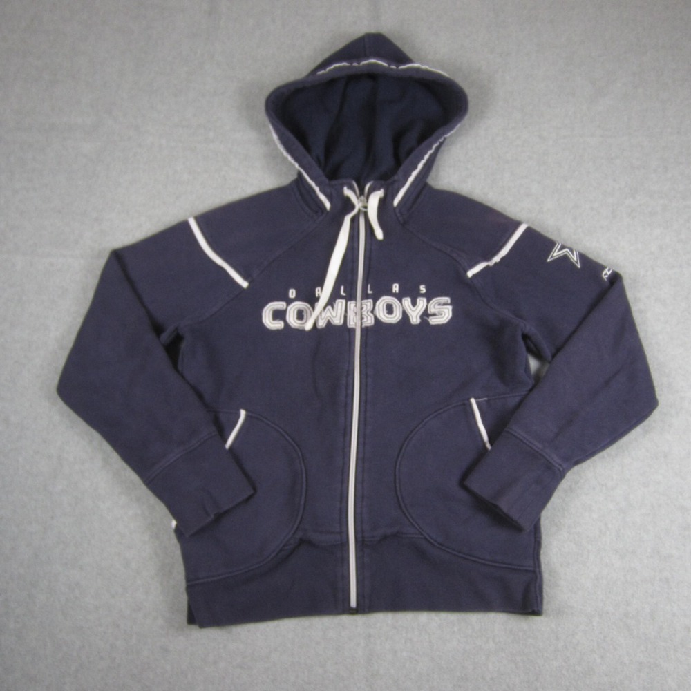 Dallas Cowboys Full Zip Hoodie Jacket Youth Boys Small Blue Reebok